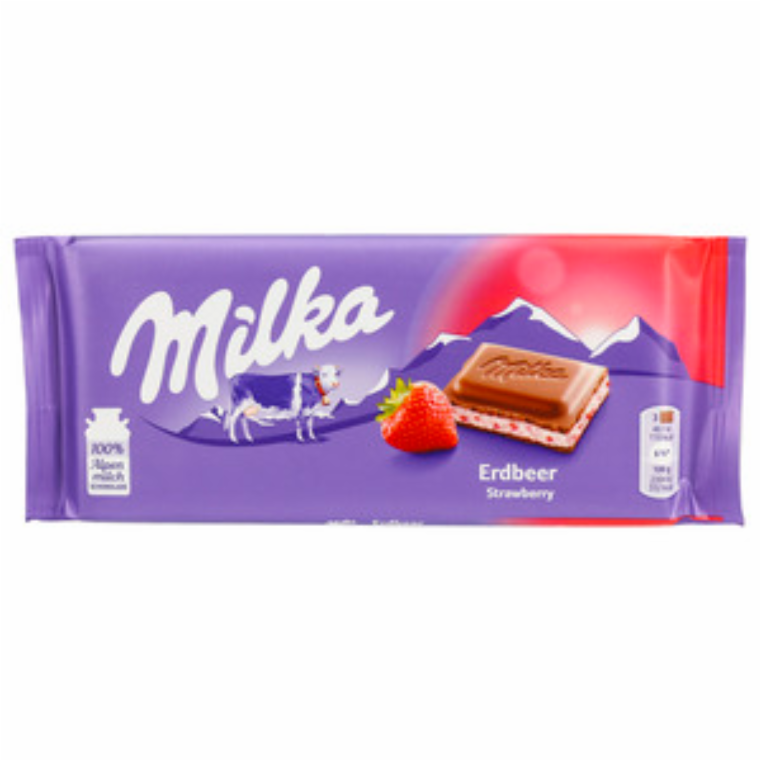 Chocolate Con Leche Relleno De Crema De Fresa MILKA Tableta