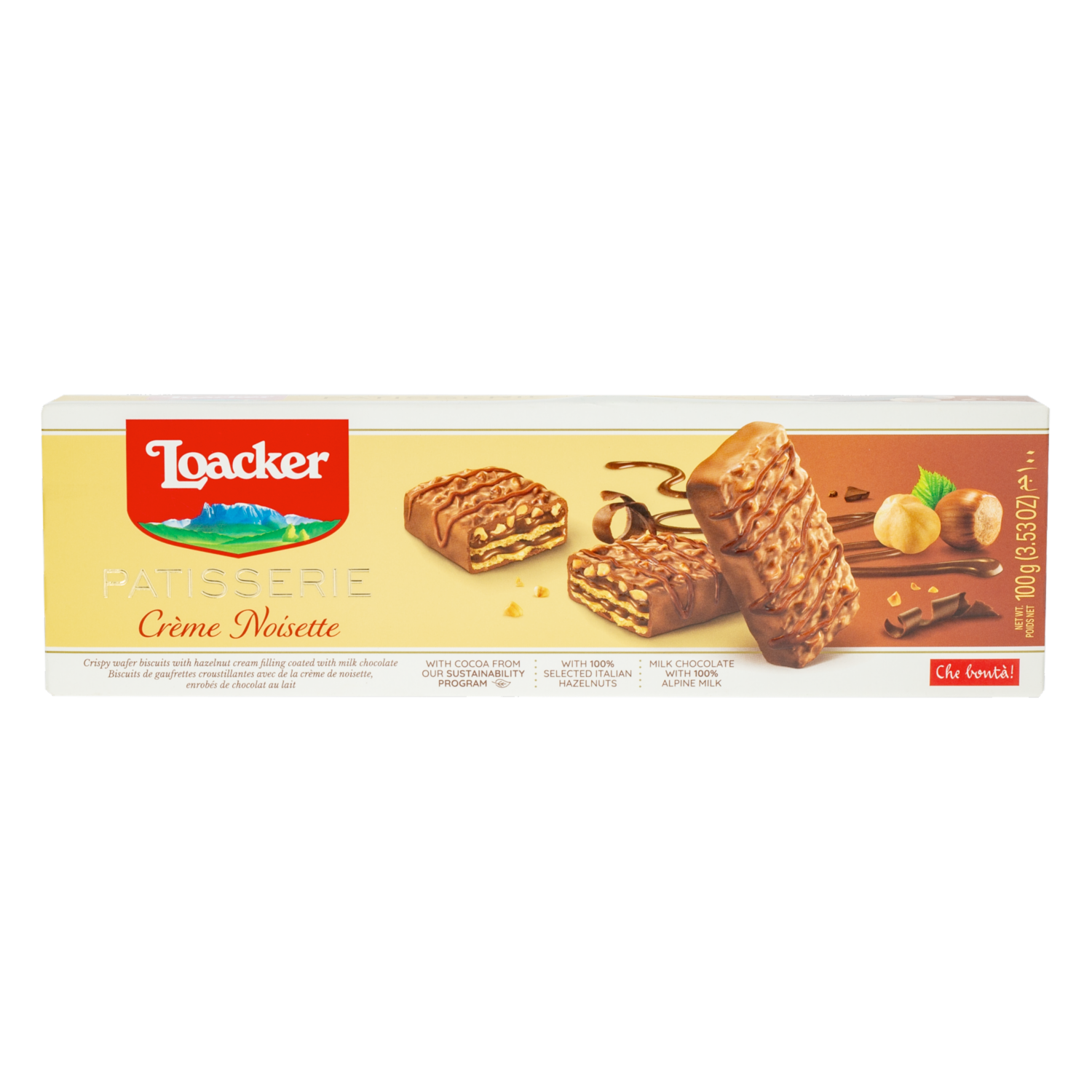 Galletas Dulces Wafer De Avellana Y Chocolate. LOACKER 100 g