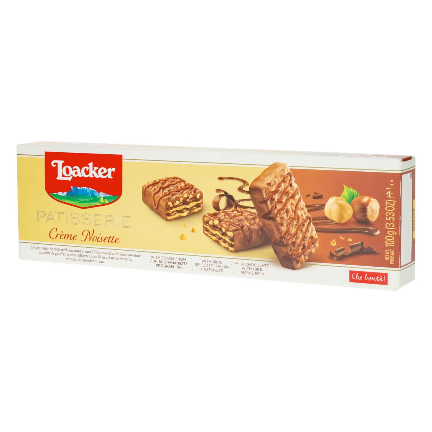 Galletas Dulces Wafer De Avellana Y Chocolate. LOACKER 100 g