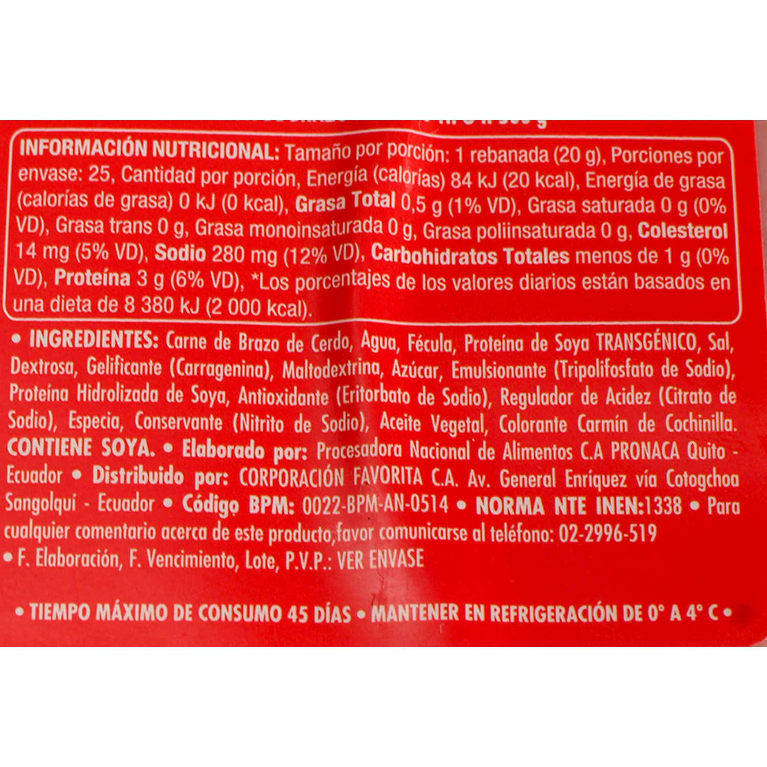 Jamón Brazo De Cerdo SUPERMAXI 500G