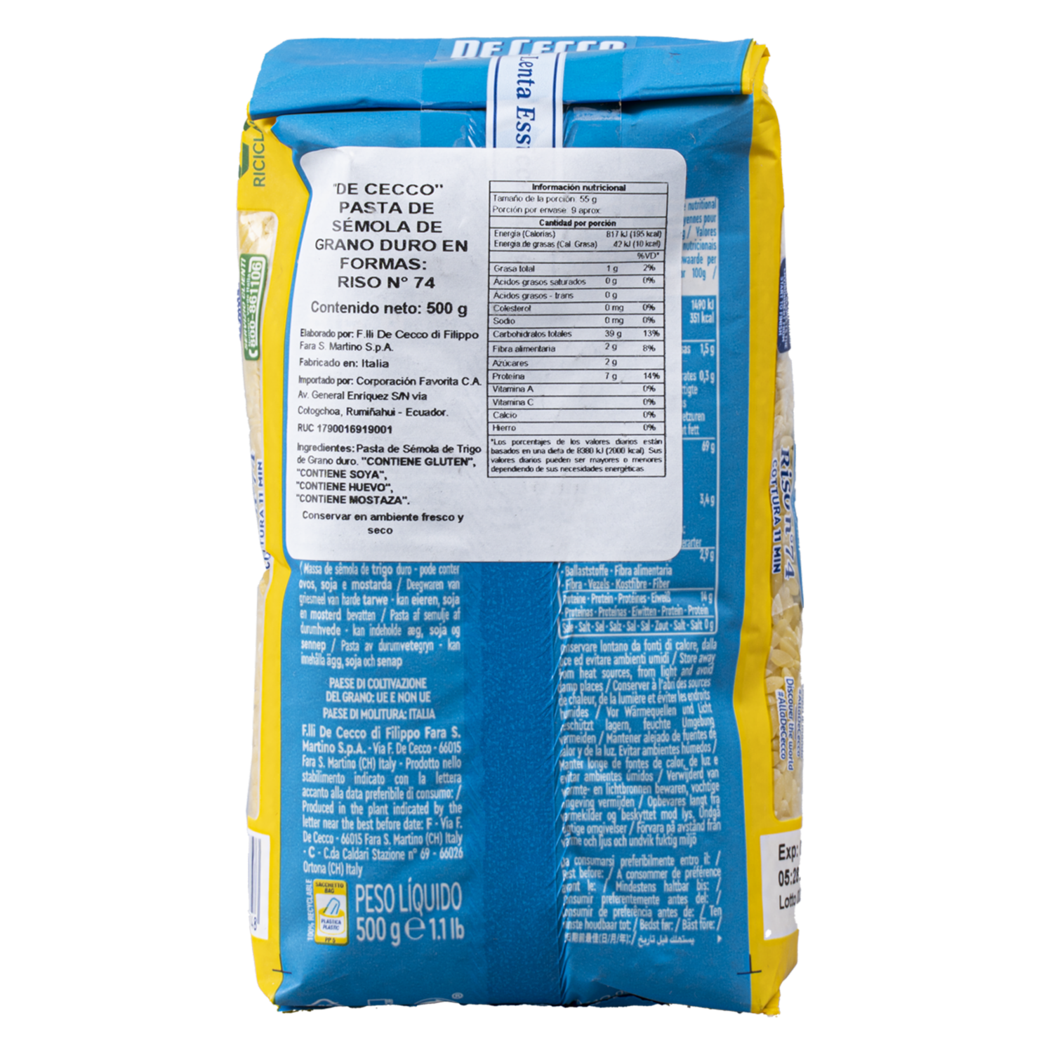 Pasta Riso DE CECCO 500 G