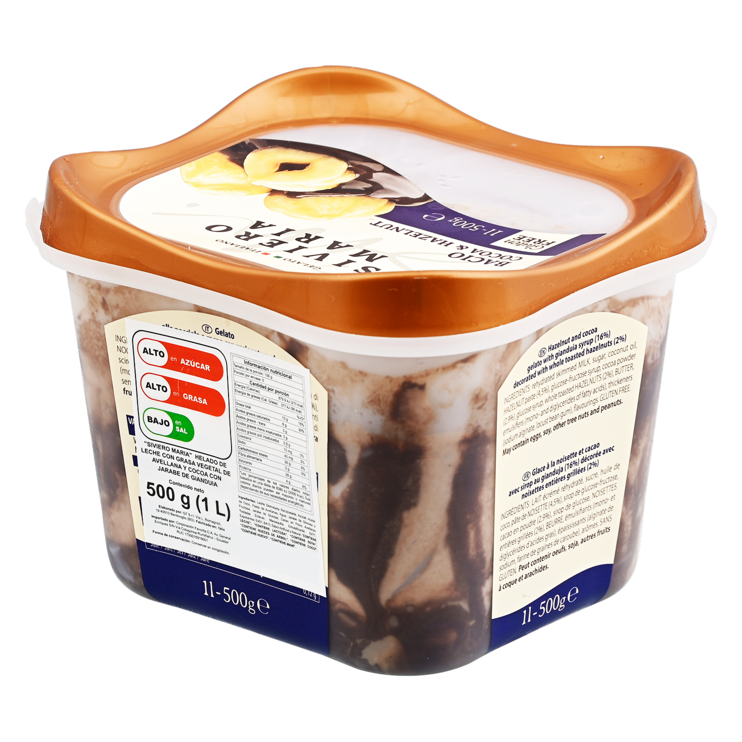 Helado Avellana Y Cocoa SIVIERO MARIA 1000 ML