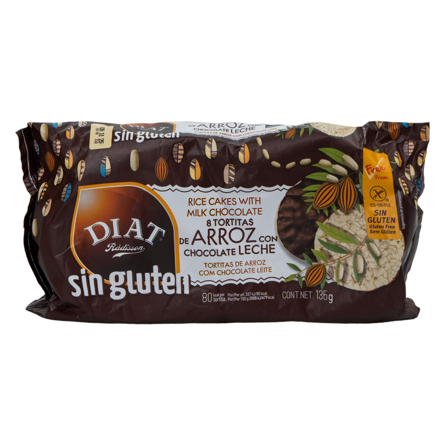 Tortas De Arroz Diet Con Chocolate DIAT 135 G