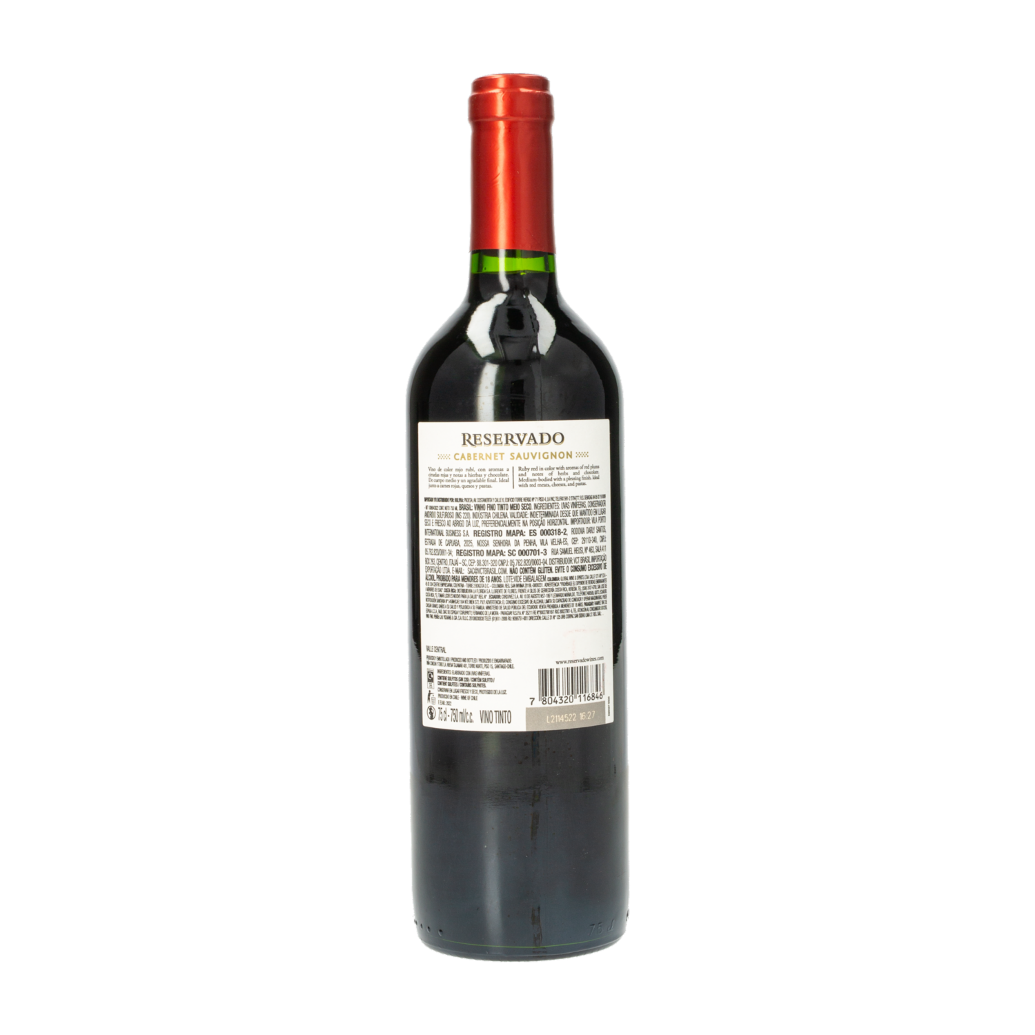 Vino Tinto Cabernet Reservado CONCHA Y TORO 750 ML