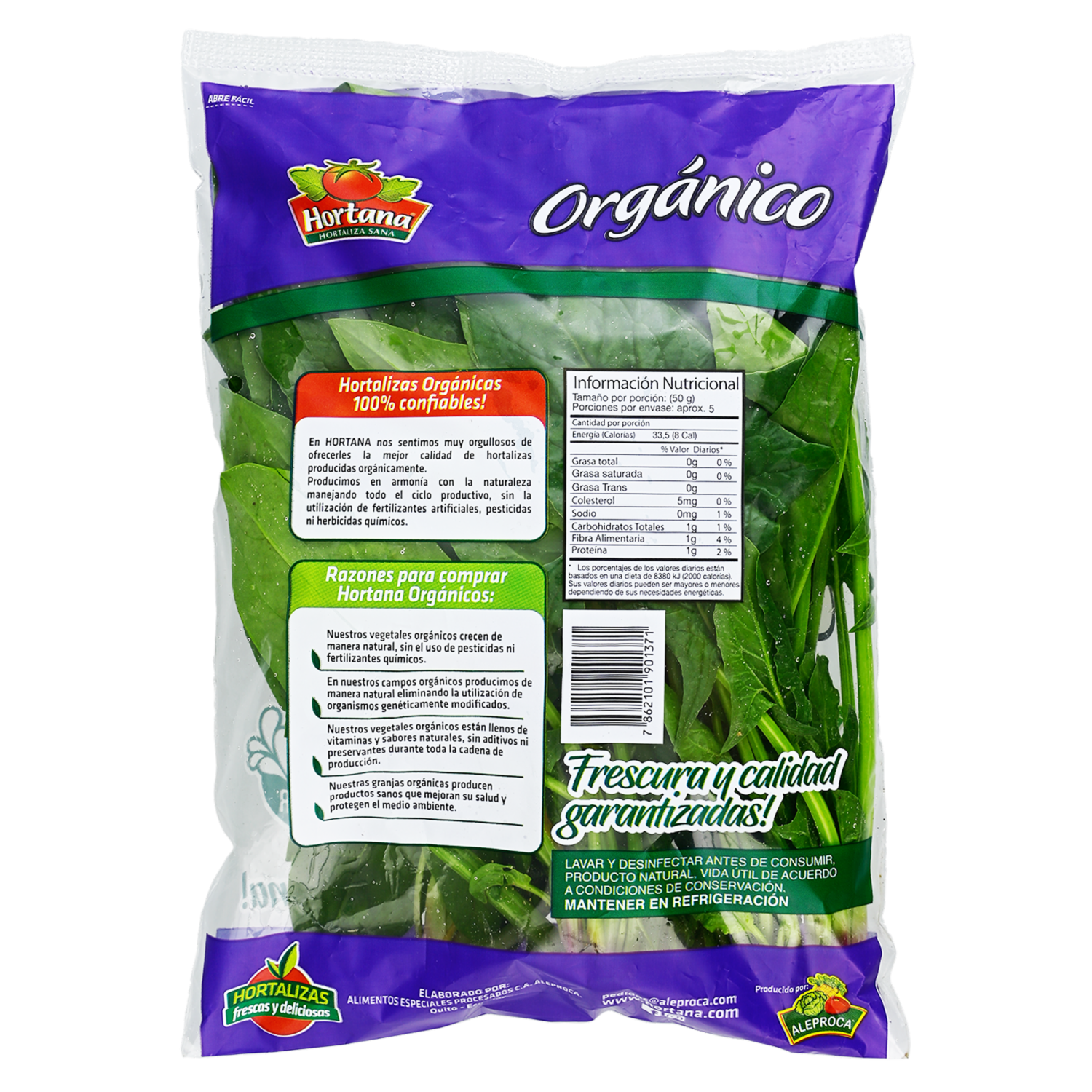 Espinaca Orgánica HORTANA 250G