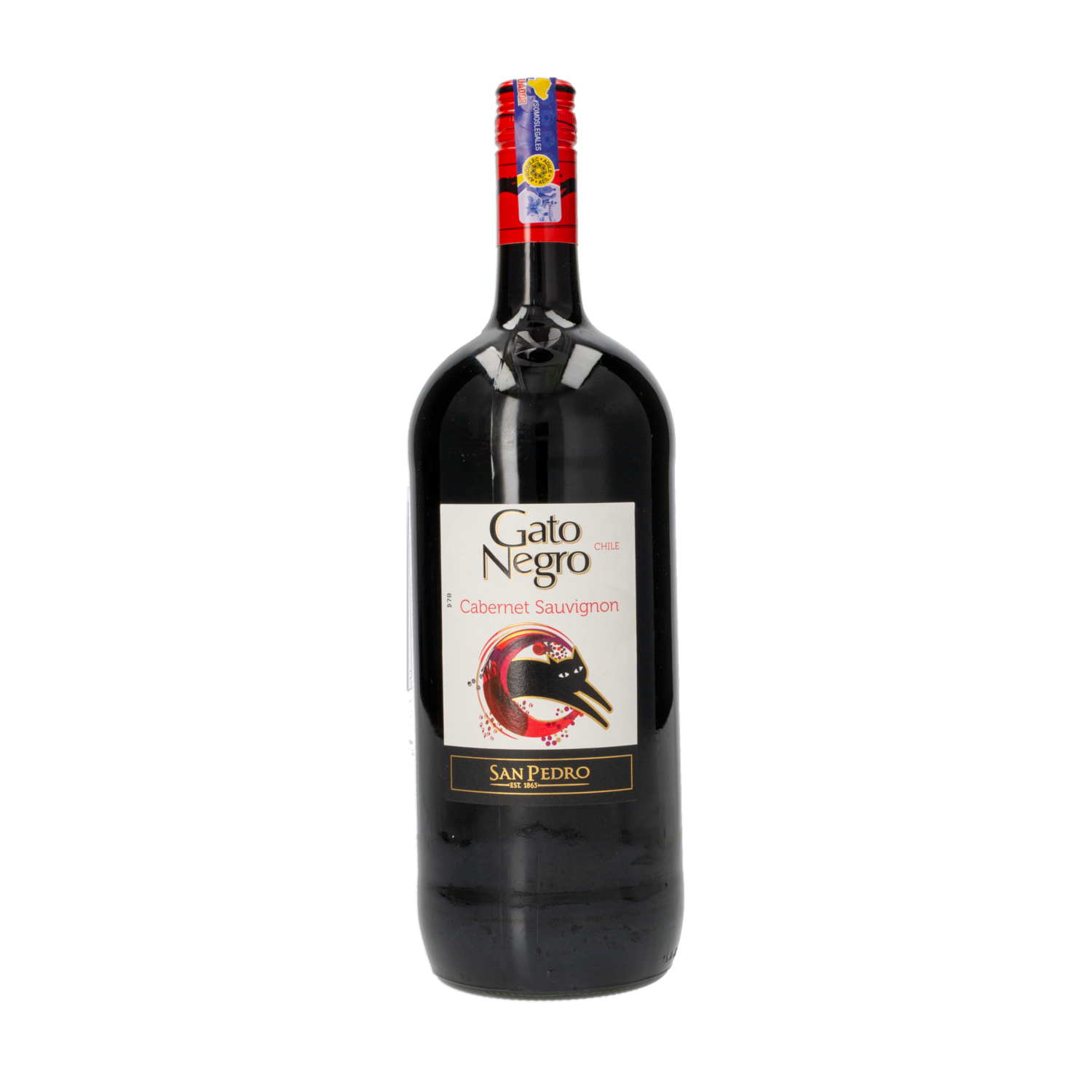 Vino Tinto Cabbernet Sauvignon Chileno GATO NEGRO 1500 ML