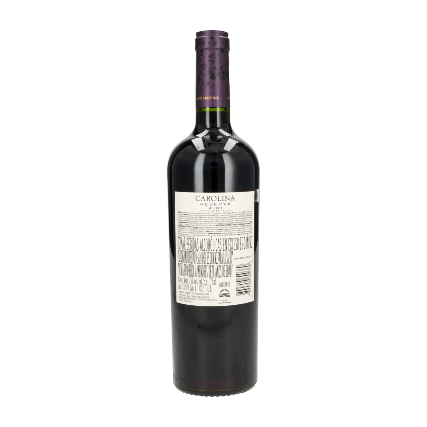 Vino Tinto Reserva Merlot SANTA CAROLINA 750 ML