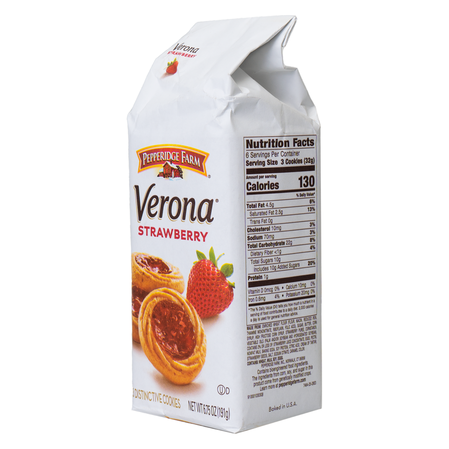 Galletas Dulces Verona Rellano De Frutilla MILANO 191 g