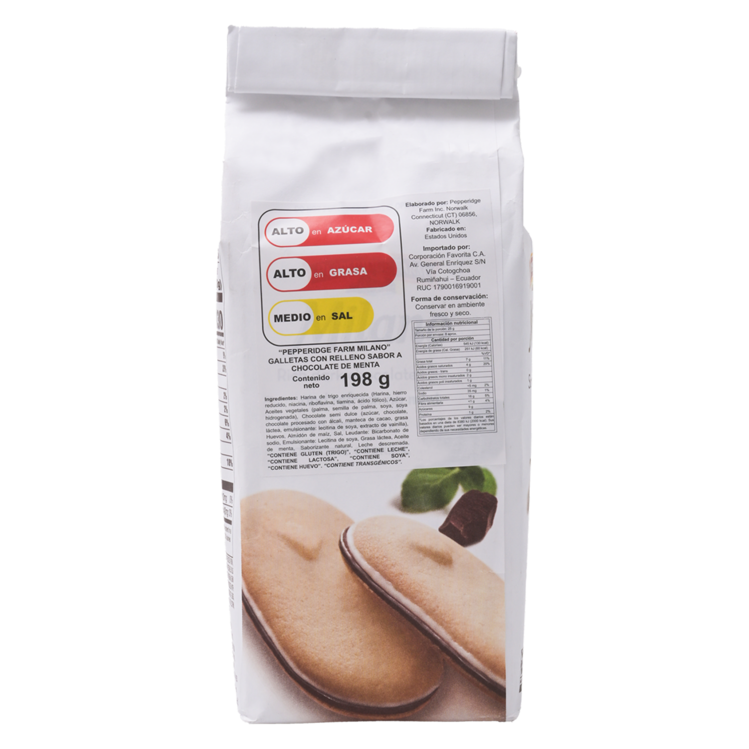 Galletas Dulces Menta MILANO 198 g