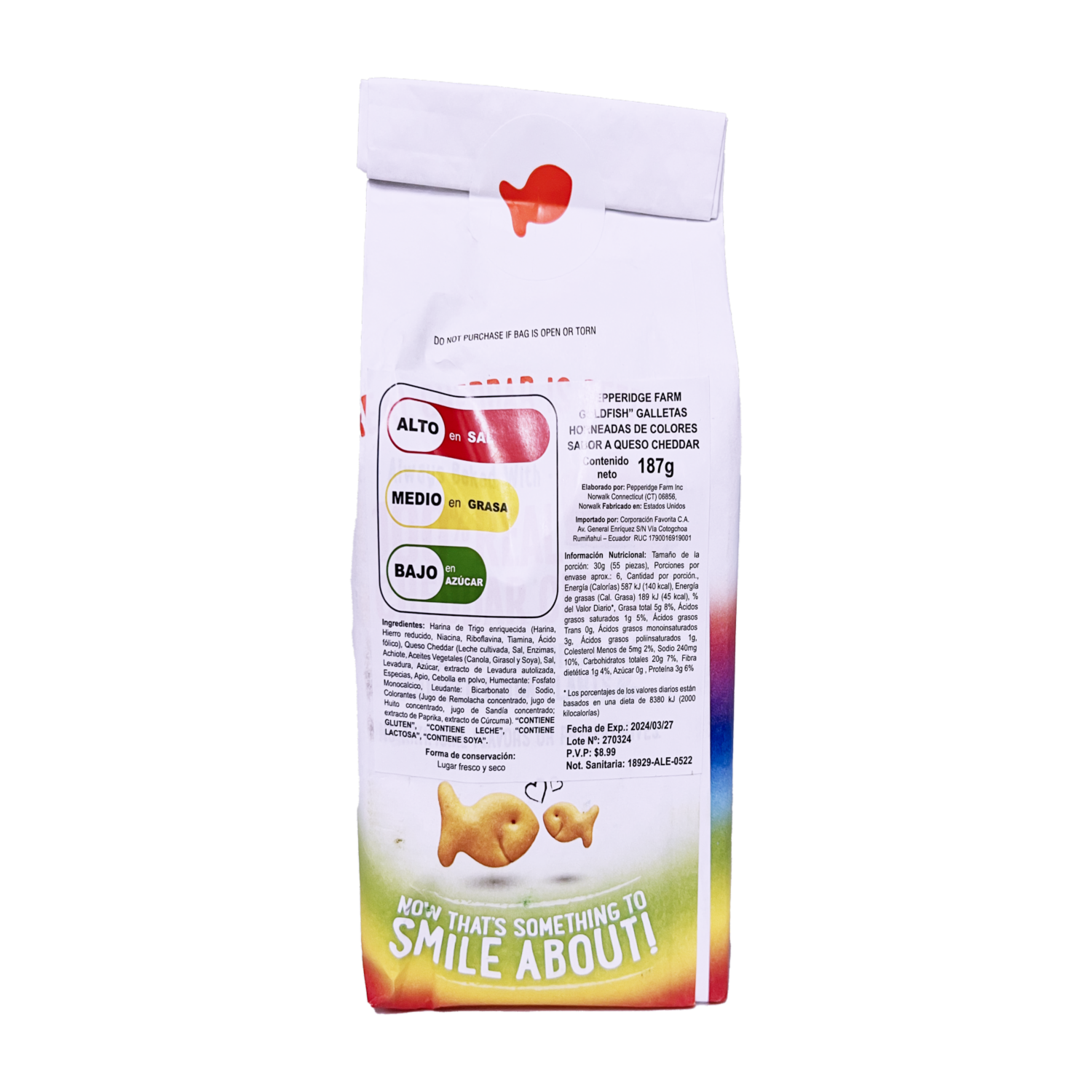 Galletas De Sal Goldfish Colores De Queso Cheddar GOLD FISH 187 G