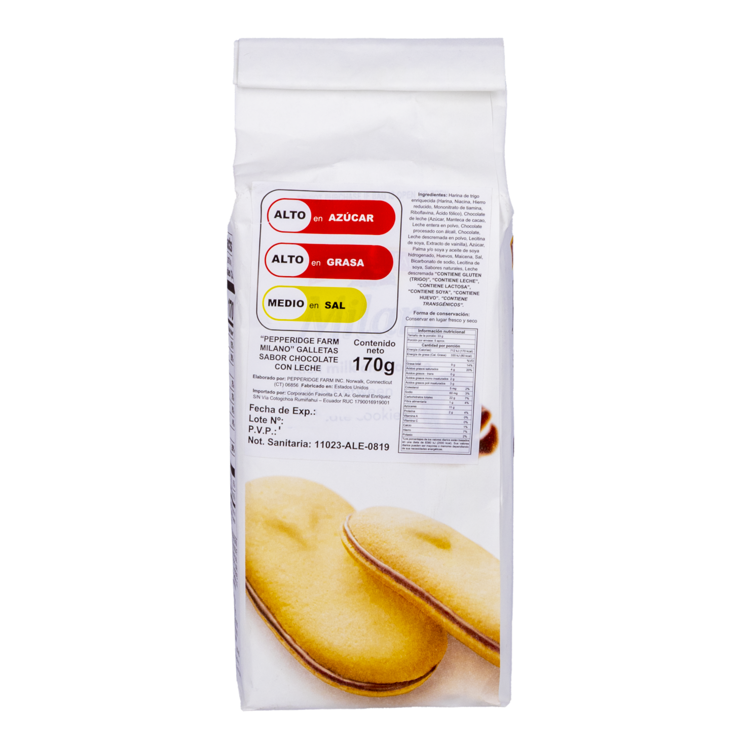 Galletas Dulces Milano De Chocolate Con Leche MILANO 170 G