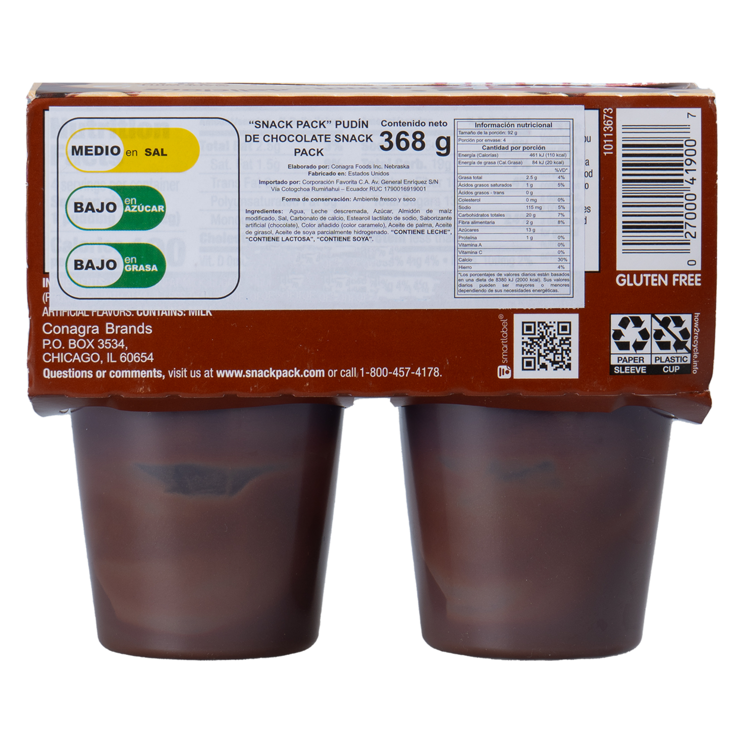 Pudin De Chocolate Sin Gluten HUNT’S Tarrina