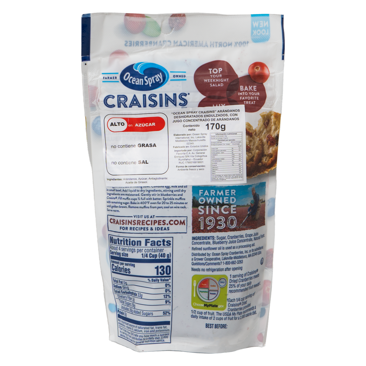 Arándanos Empacados OCEAN SPRAY 170 G