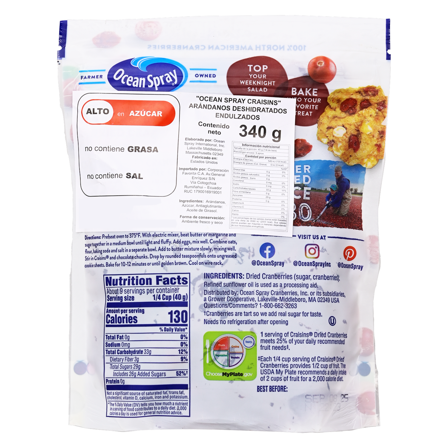 Arándanos Endulzados OCEAN SPRAY 340 g