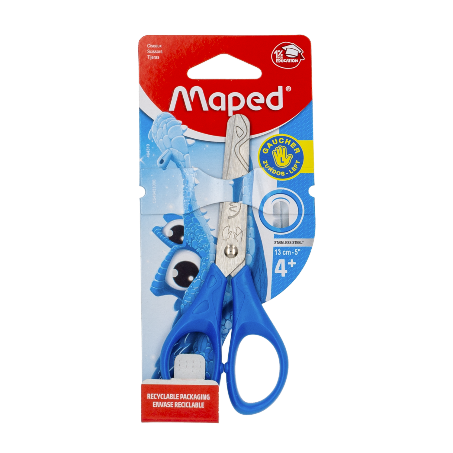 Tijera Escolar Para Zurdos Diseño Essentials 13 Cm MAPED Unidad