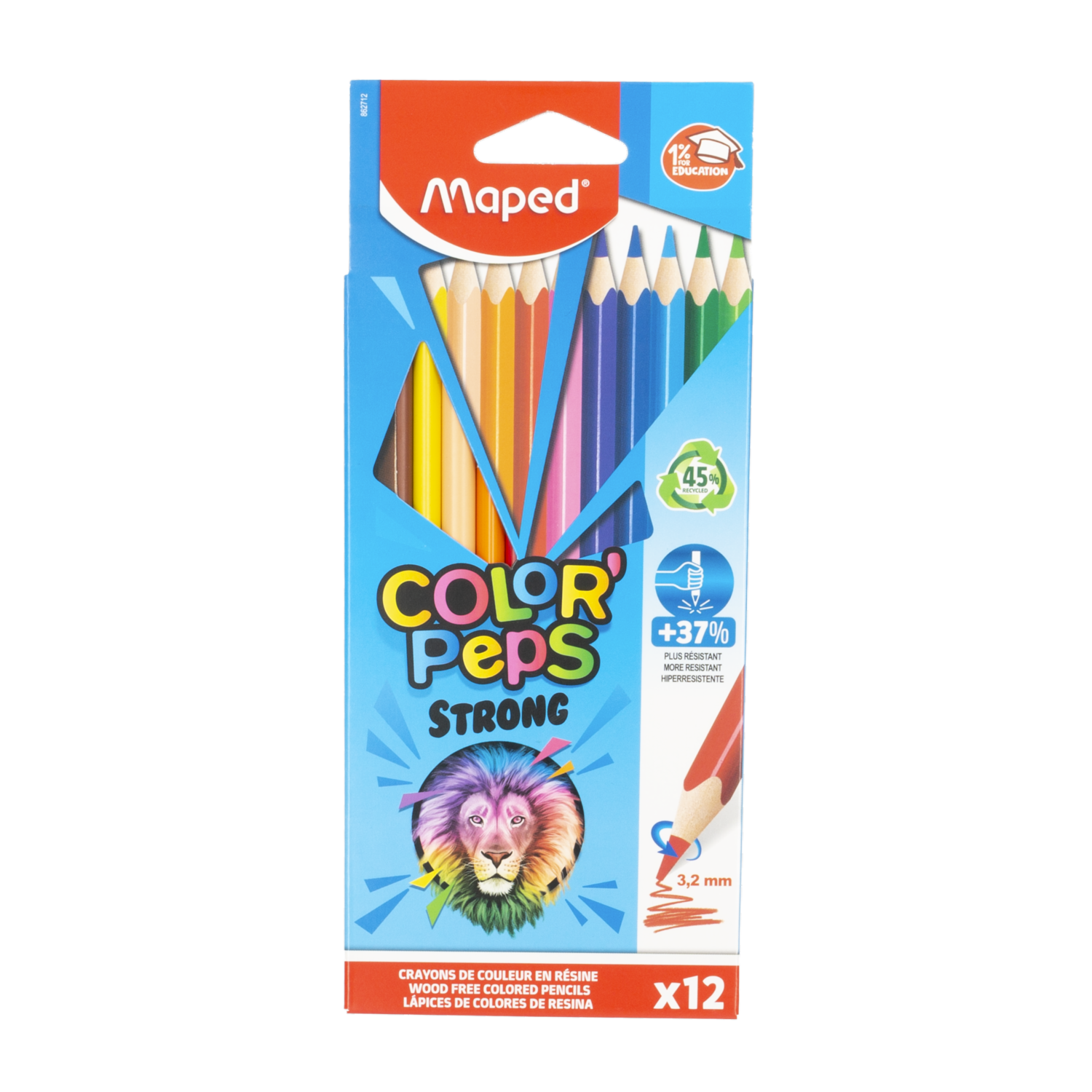 Lapices De Colores Color Peps Strong MAPED X 12 Uds