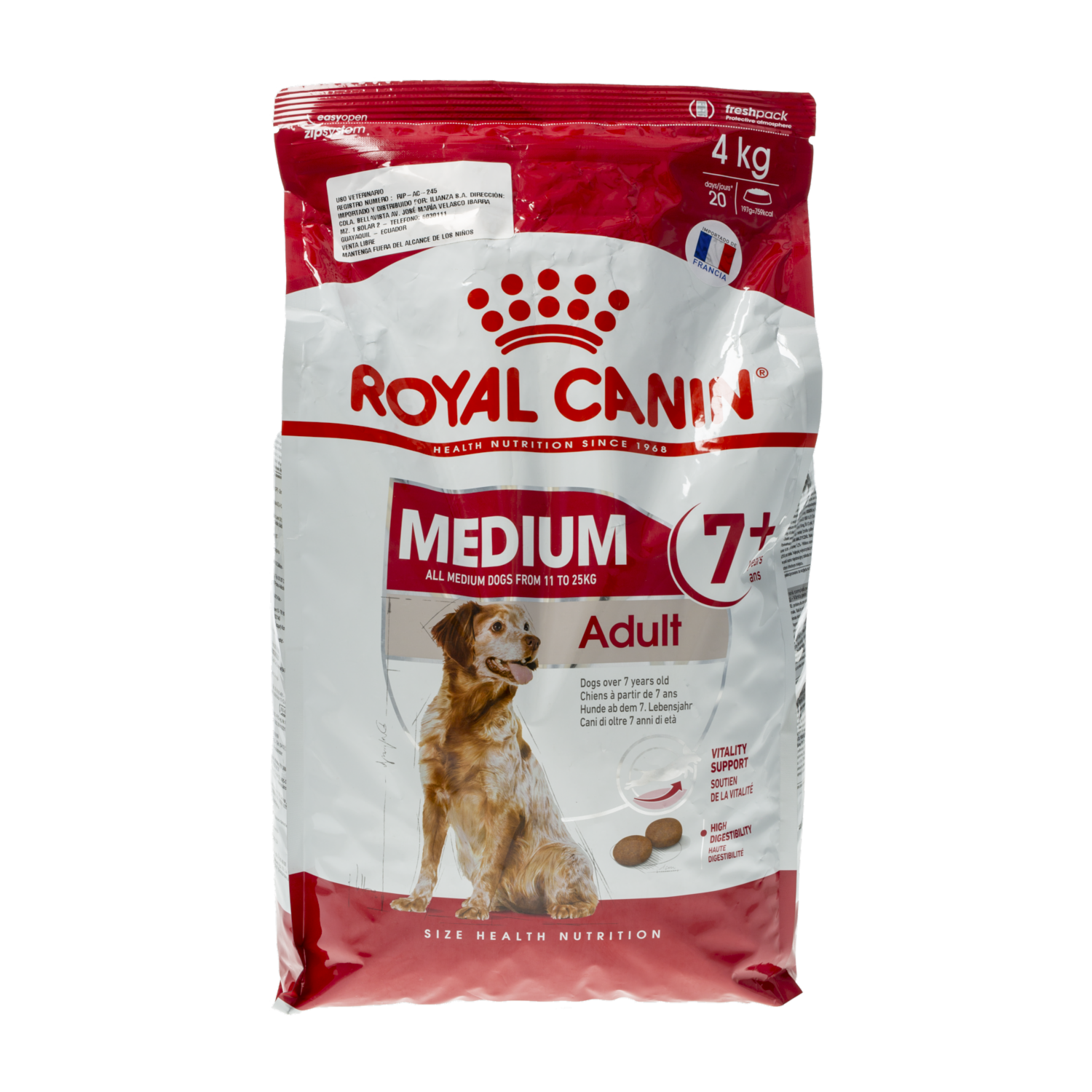 Alimento Para Perros Medium Adult 7+ ROYAL CANIN 4 Kg