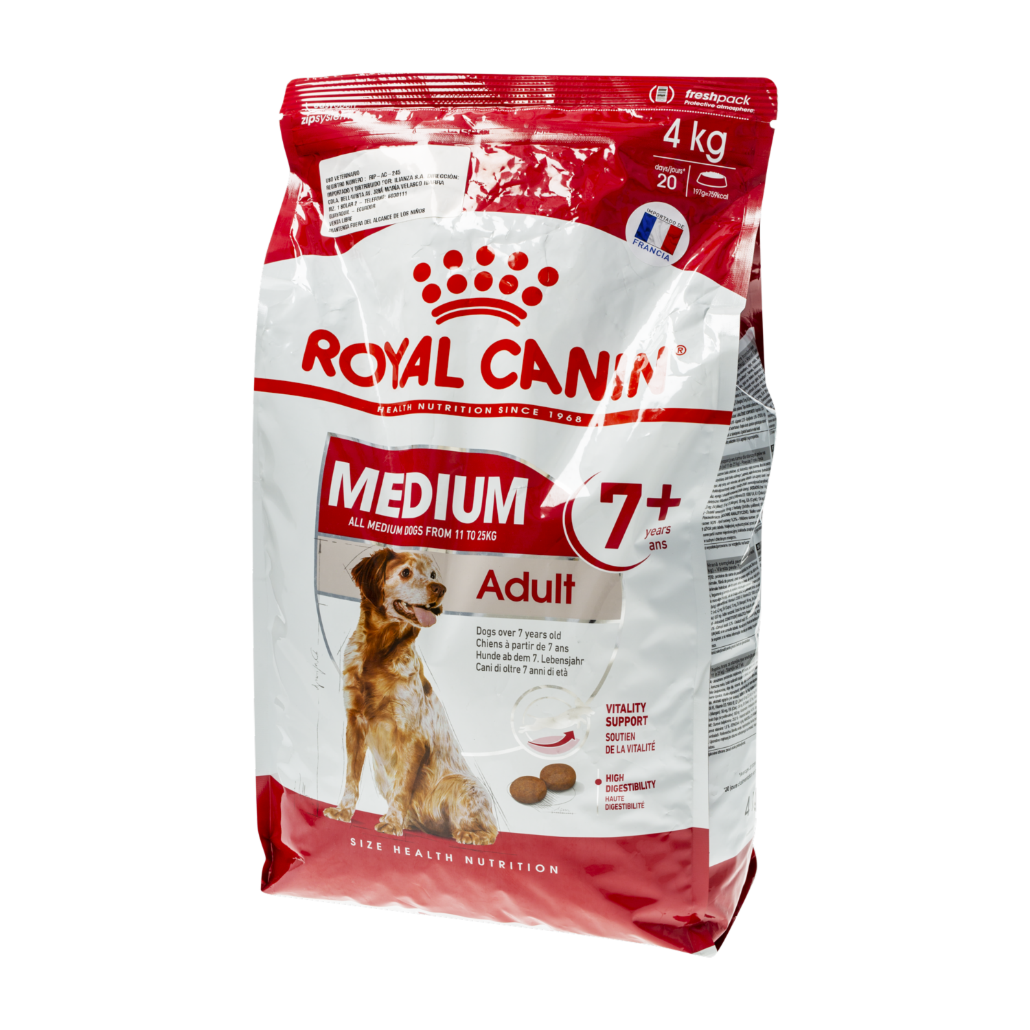 Alimento Para Perros Medium Adult 7+ ROYAL CANIN 4 Kg