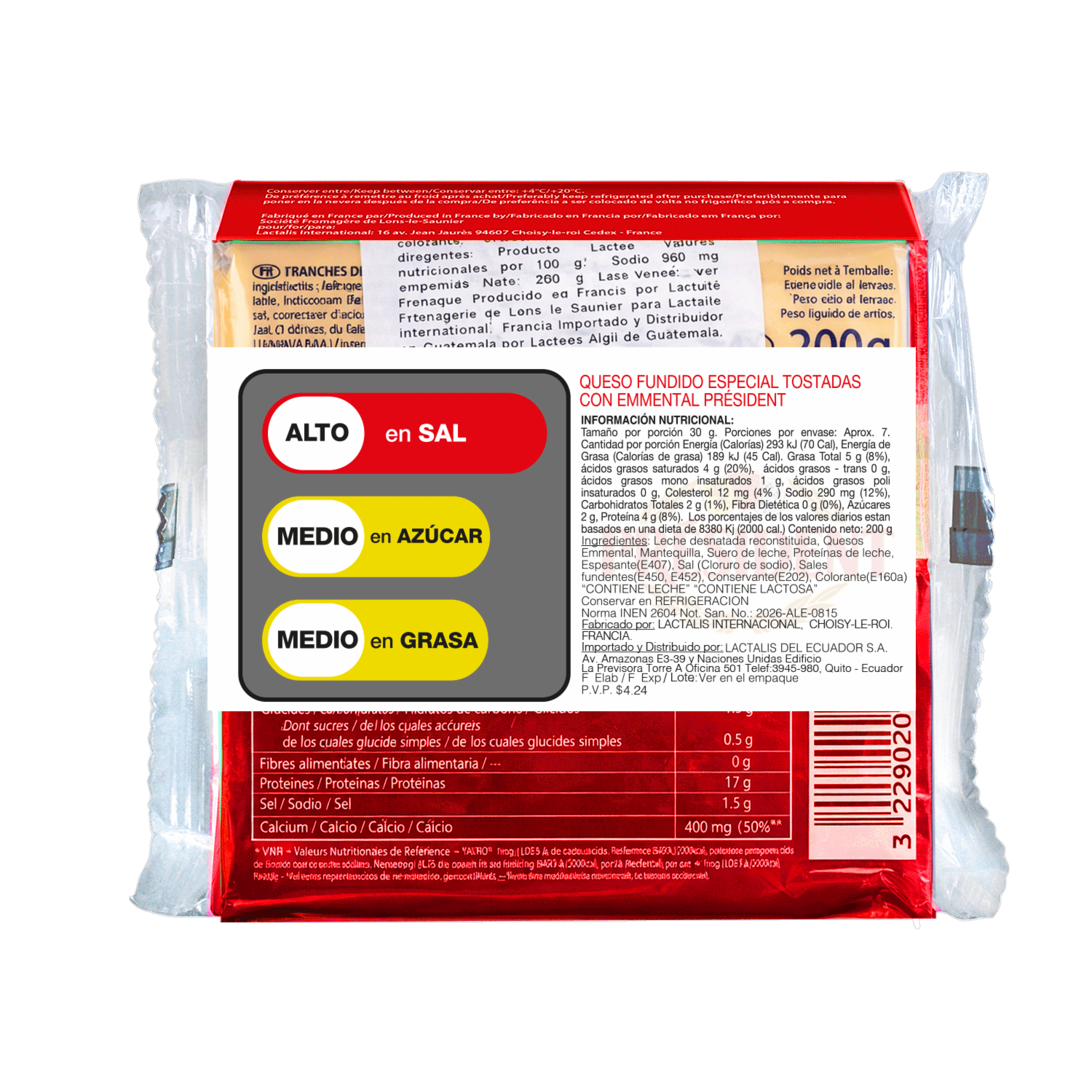 Queso Emmental Lonchas PRÉSIDENT 200 G