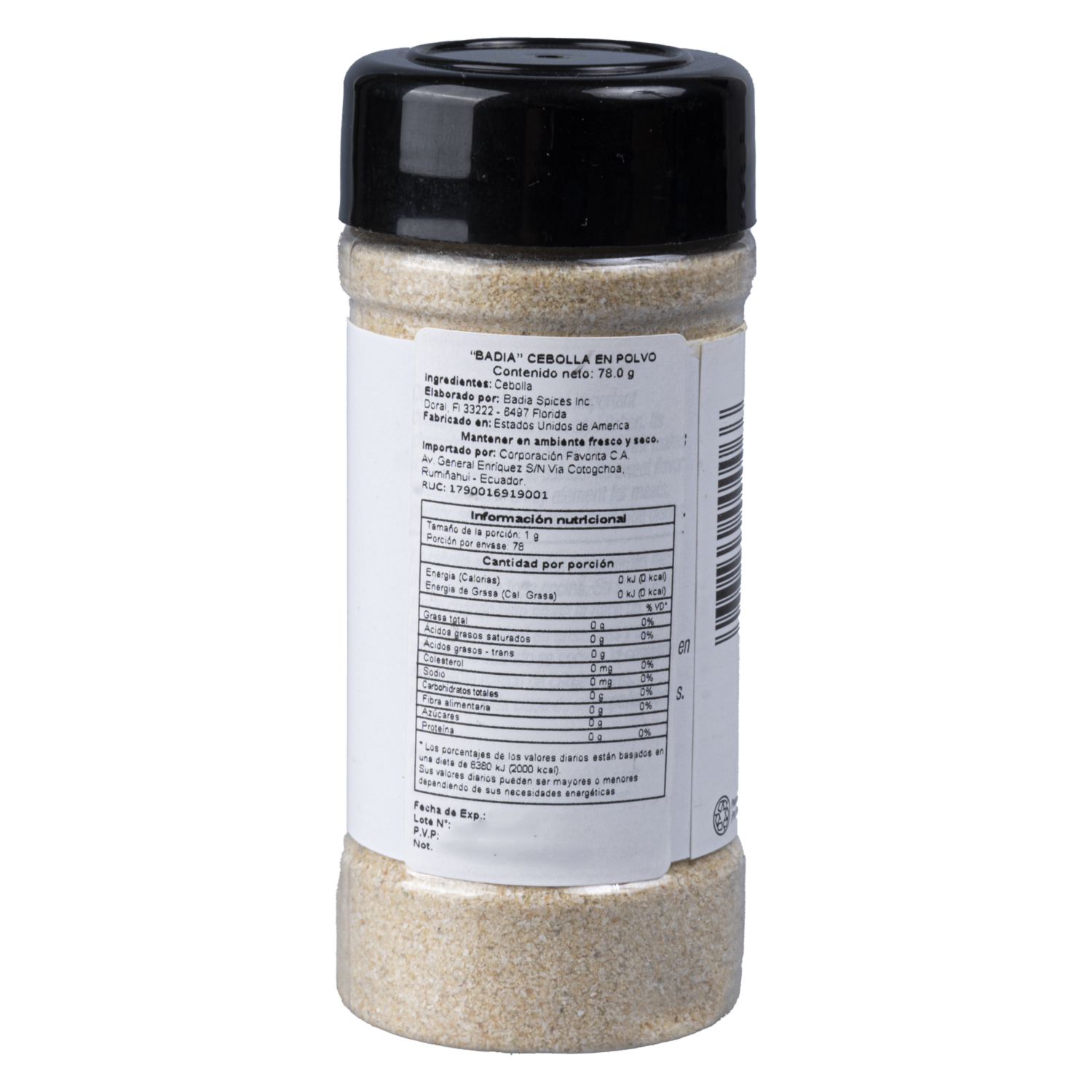 Cebolla En Polvo Sin Gluten BADIA 78 g