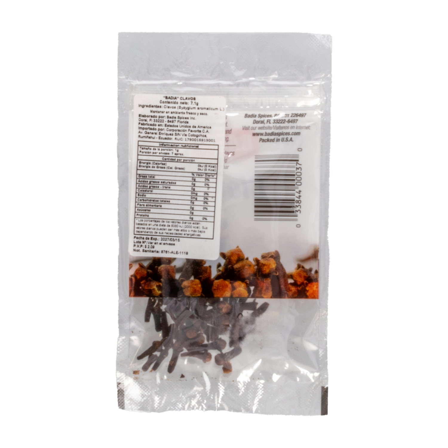 Clavo De Olor Natural BADIA 7.10 G