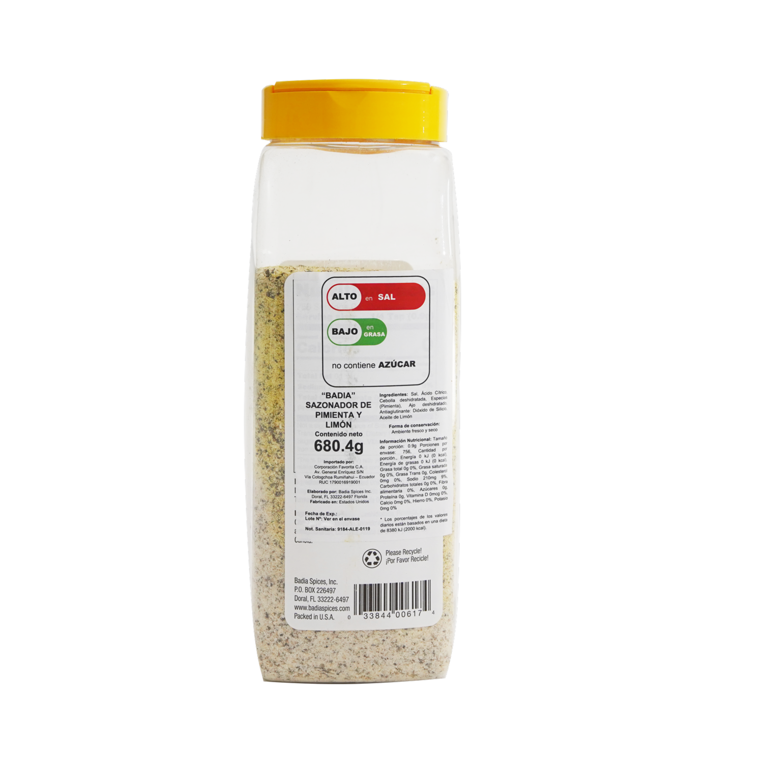 Sazonador De Pimienta Y Limón BADIA 680 G
