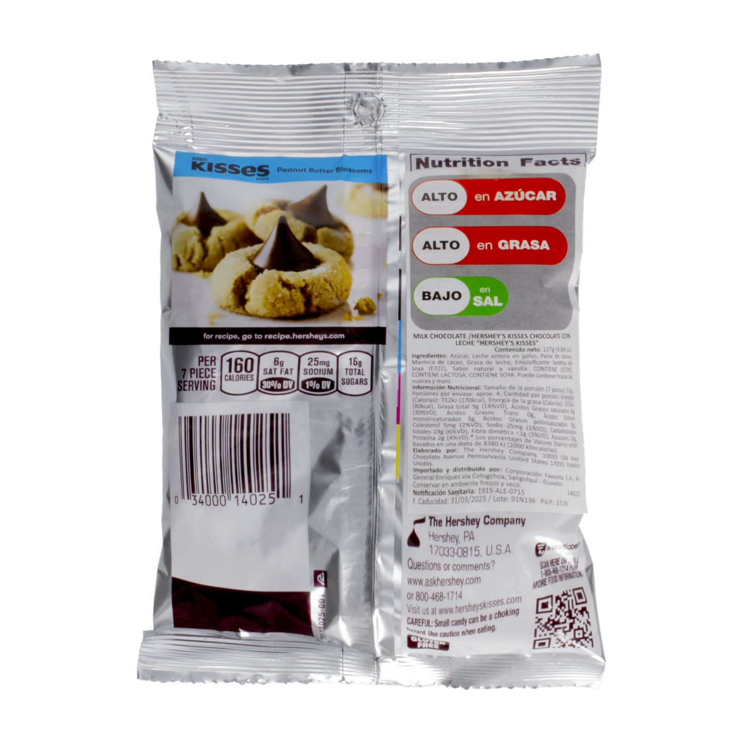 Chocolate Con Leche Kisses HERSHEY’S 137 G