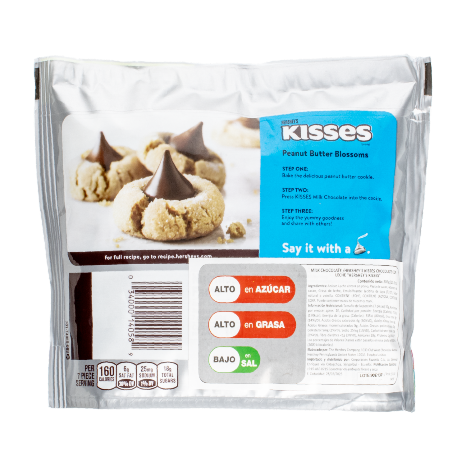 Chocolate Con Leche Kisses HERSHEY’S 306 G