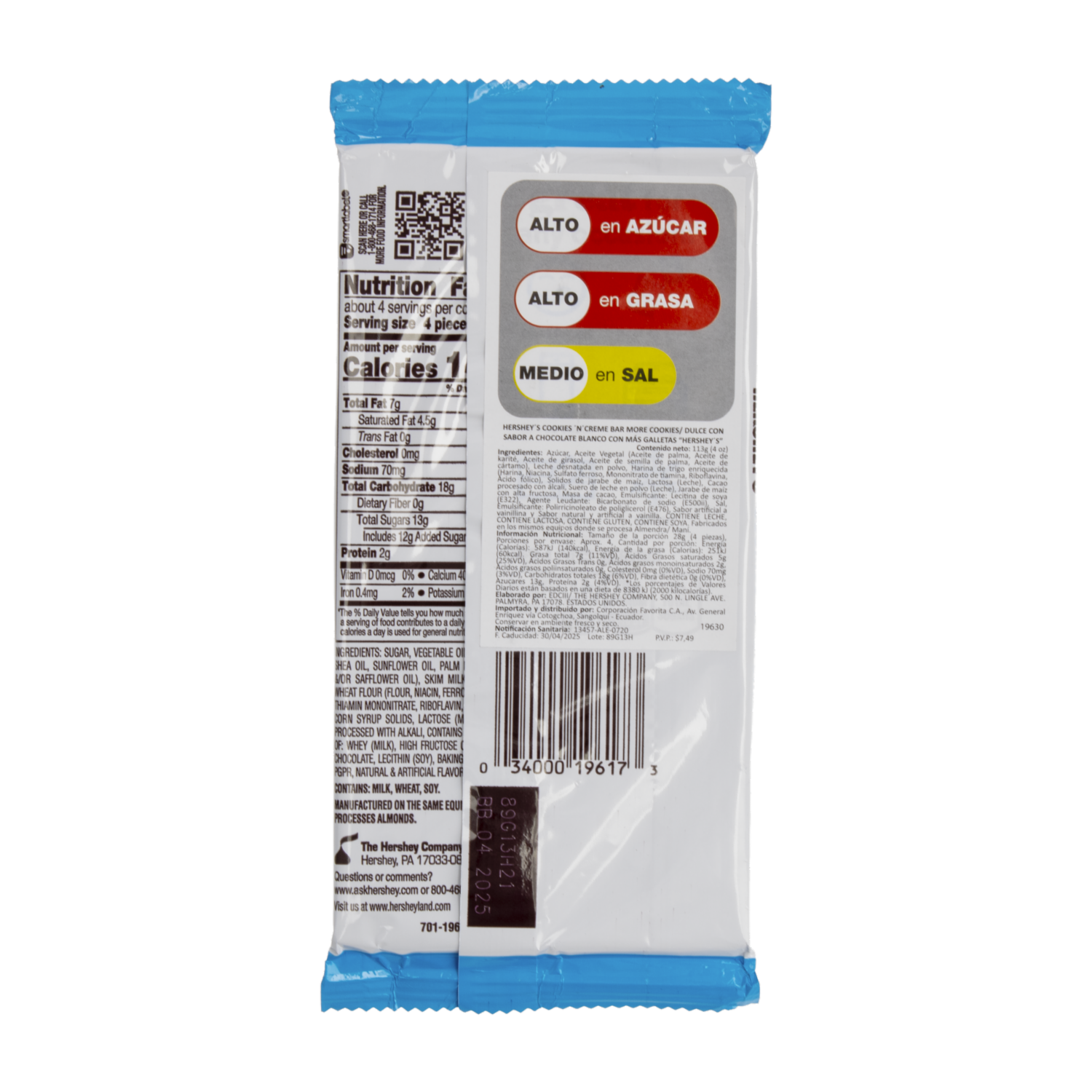 Chocolate Cookies ´N´ Cream Tableta HERSHEY’S 113 G
