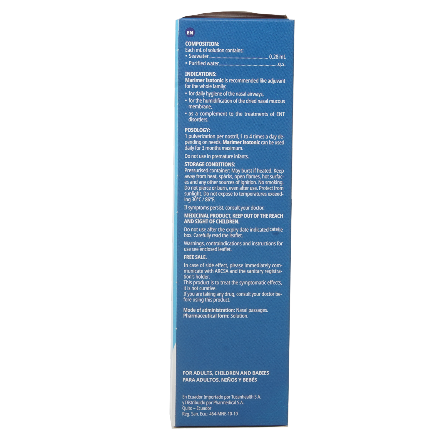 Spray Nasal Isotónico para Adulto MARIMER 100 Ml