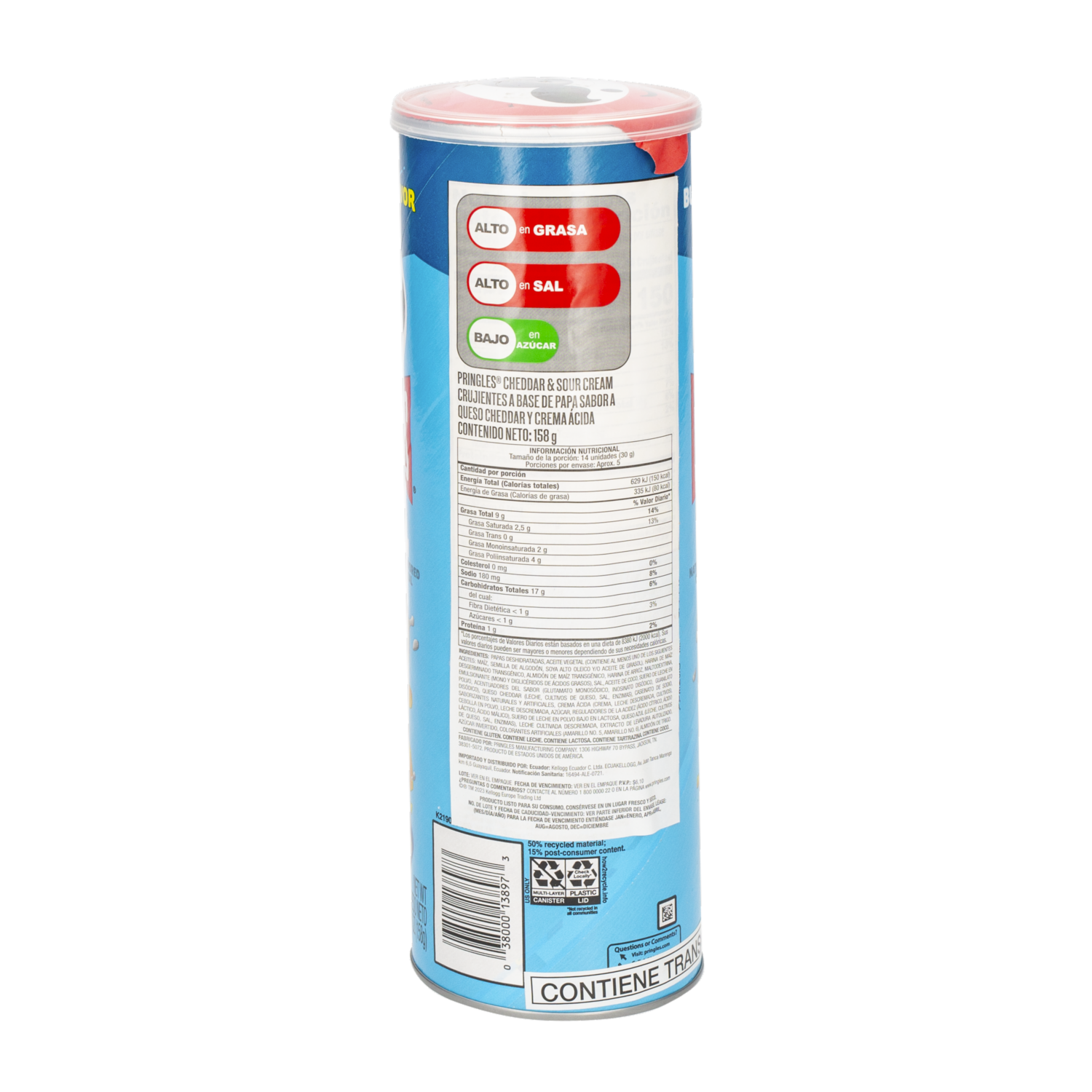Papas Fritas Sabor A Cheddar & Sour Cream PRINGLES 158 g