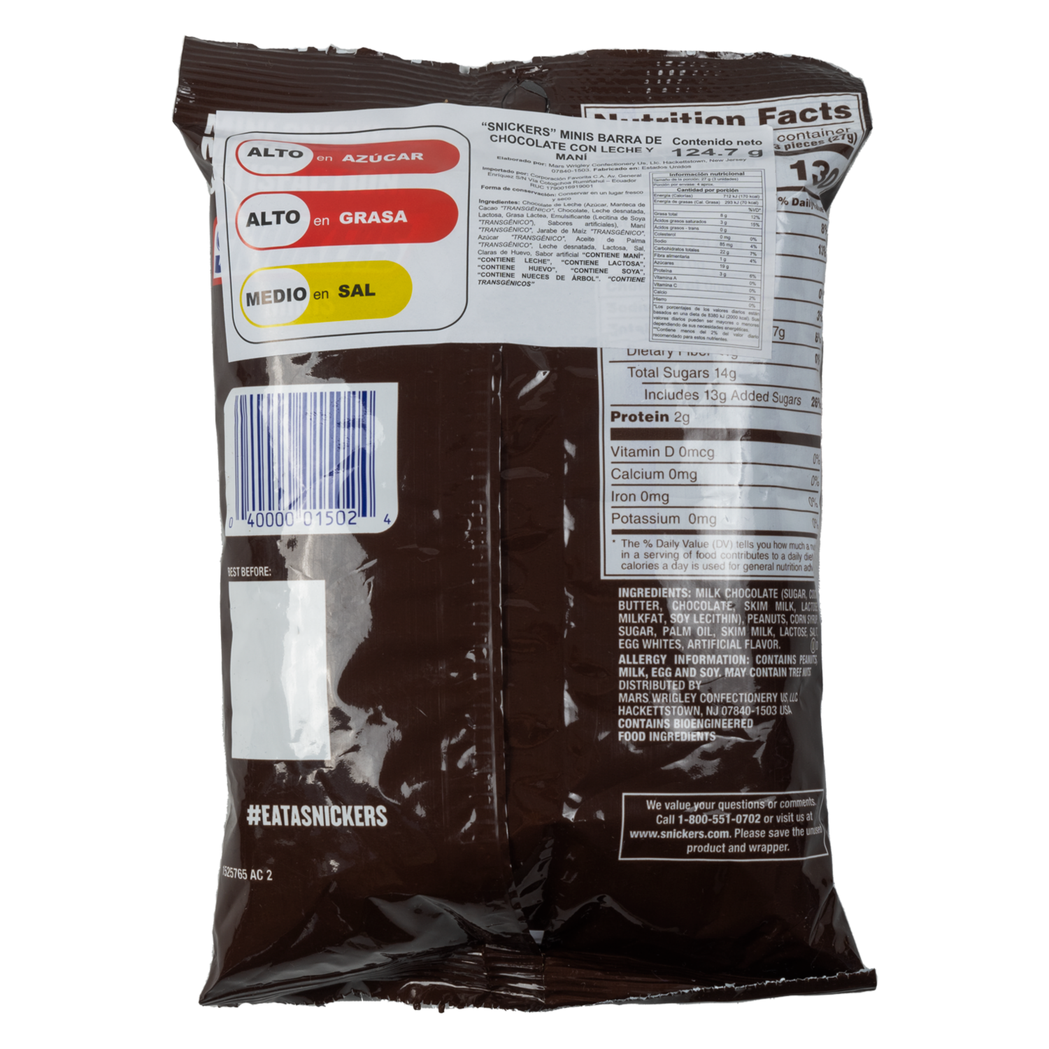 Chocolate Miniaturas SNICKERS 124 G