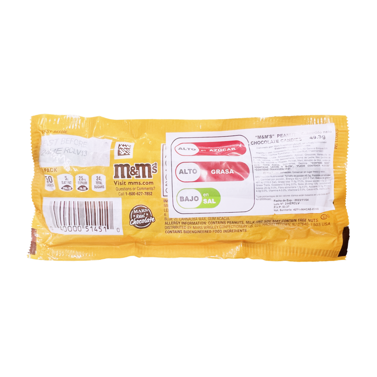 Chocolate Con Maní M&M’S 49,30 G