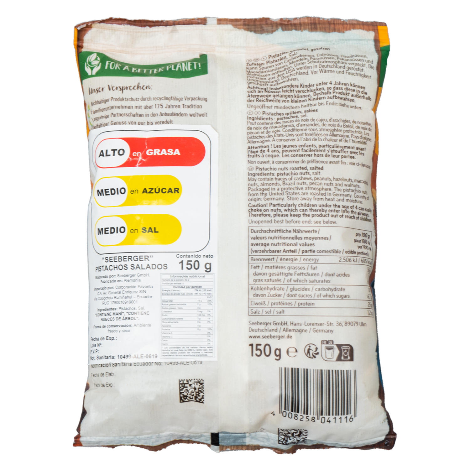 Pistachos Salados SEEBERGER 150 G