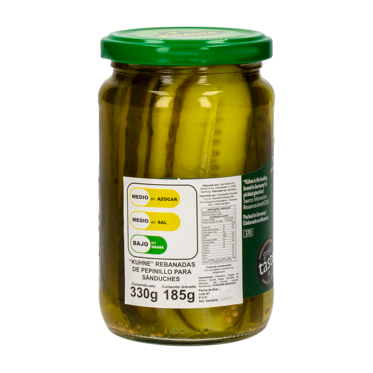 Pepinillo Rebanadas Para Sanduches KÜHNE 330 g