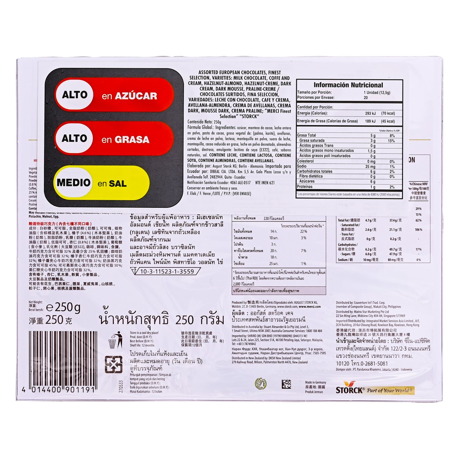 Chocolate Surtido MERCI 250 g