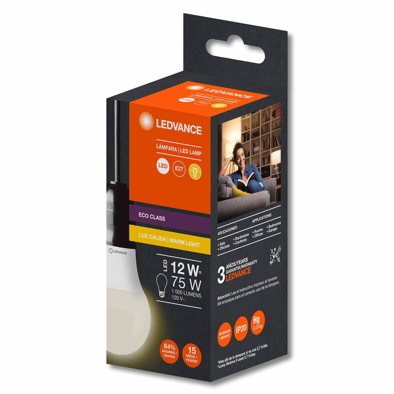 Foco Led Eco Class A75 12W E27 LEDVANCE Luz Cálida