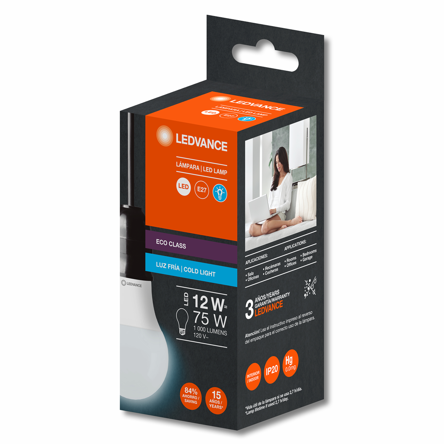 Foco Led Eco Class A75 12W E27 LEDVANCE Luz Fría
