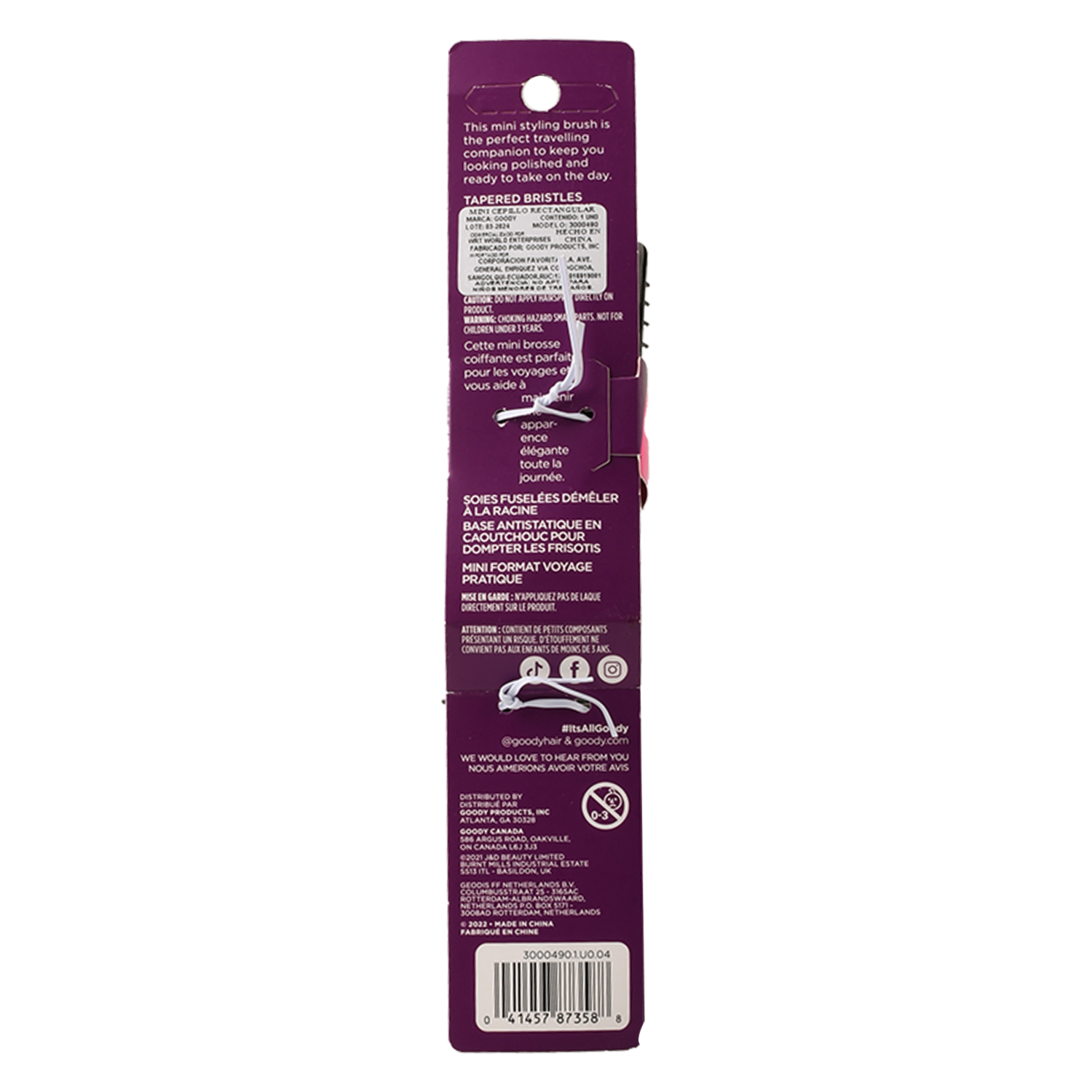 Cepillo De Cabello Mini Rectangular X1 GOODY Unidad