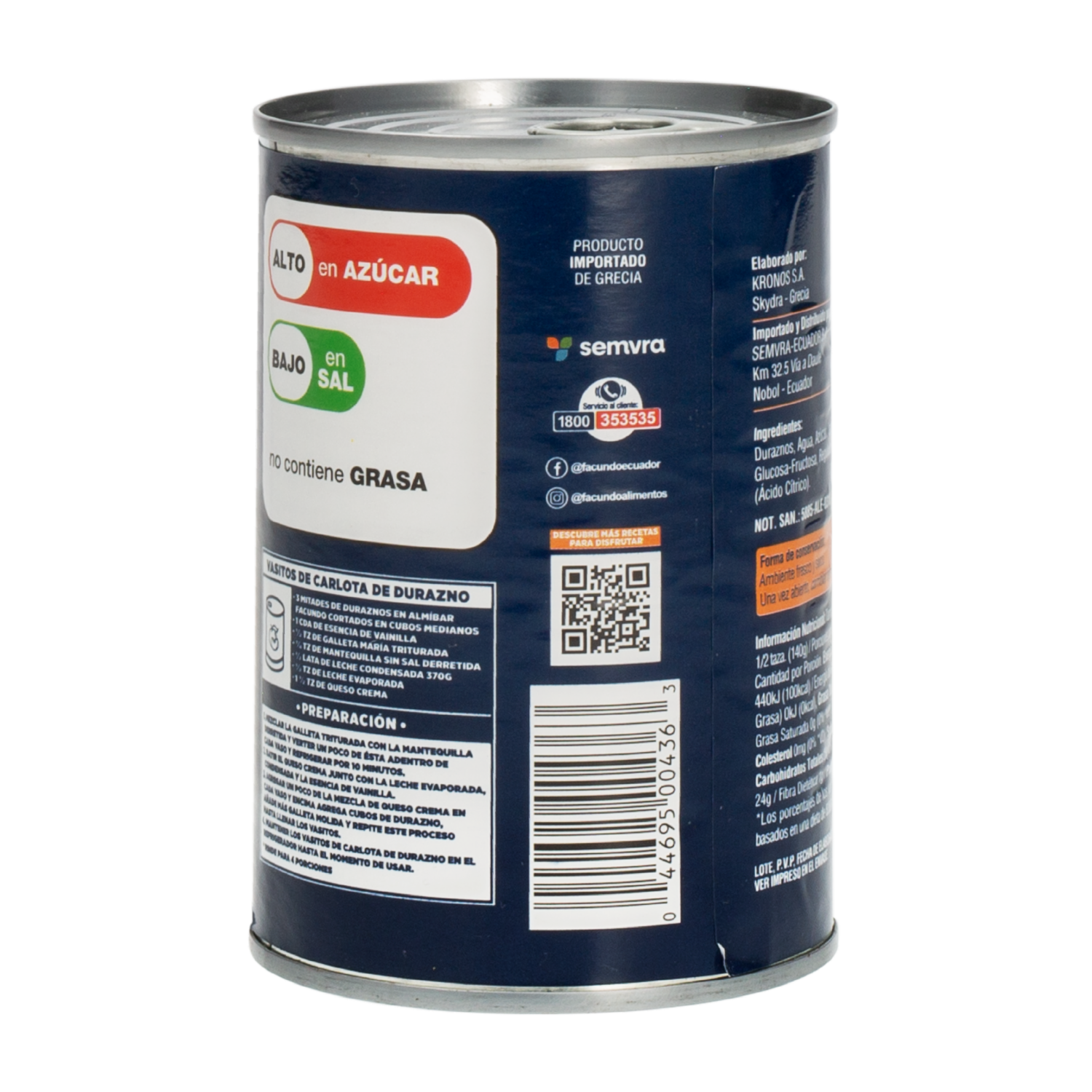 Duraznos En Mitades Enlatados FACUNDO 400 G