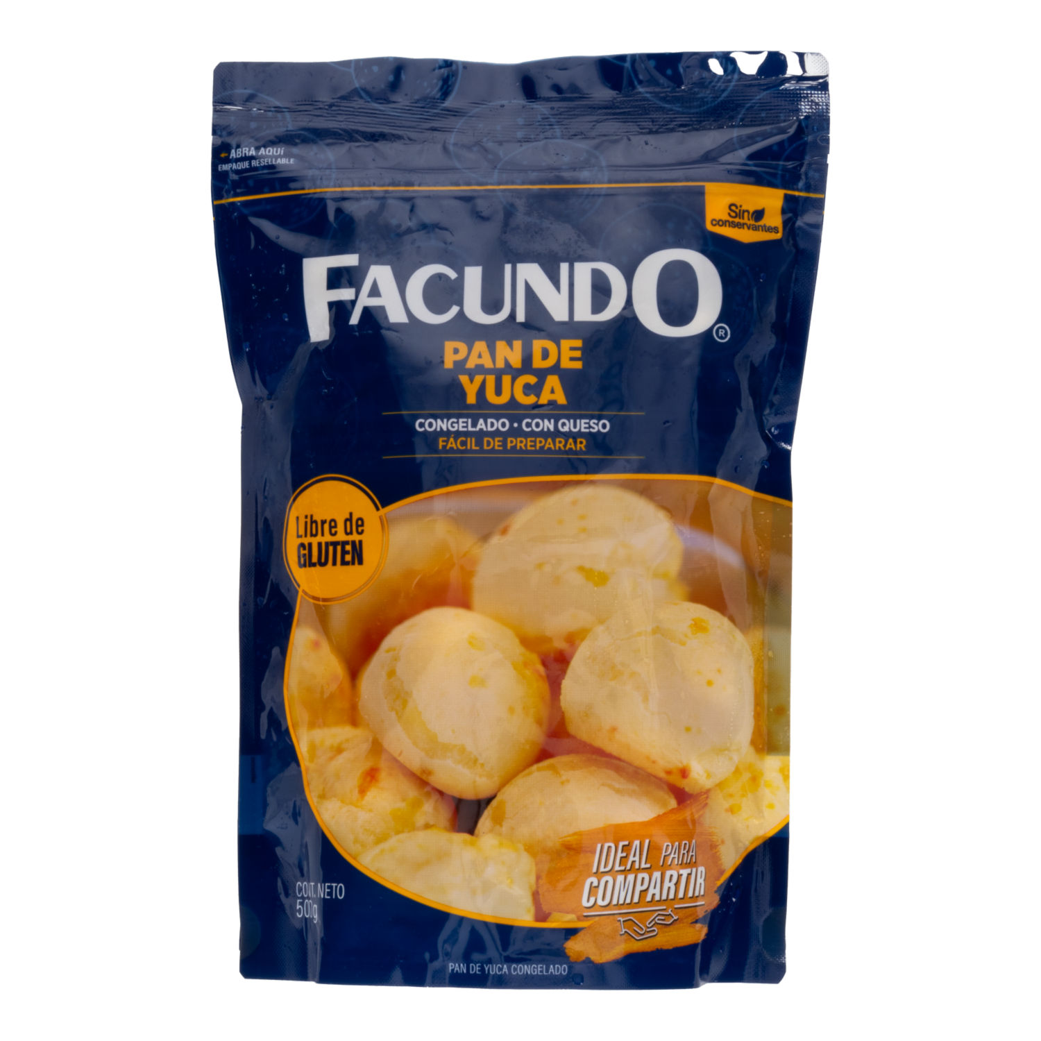Pan De Yuca Congelado Con Queso FACUNDO 500 G