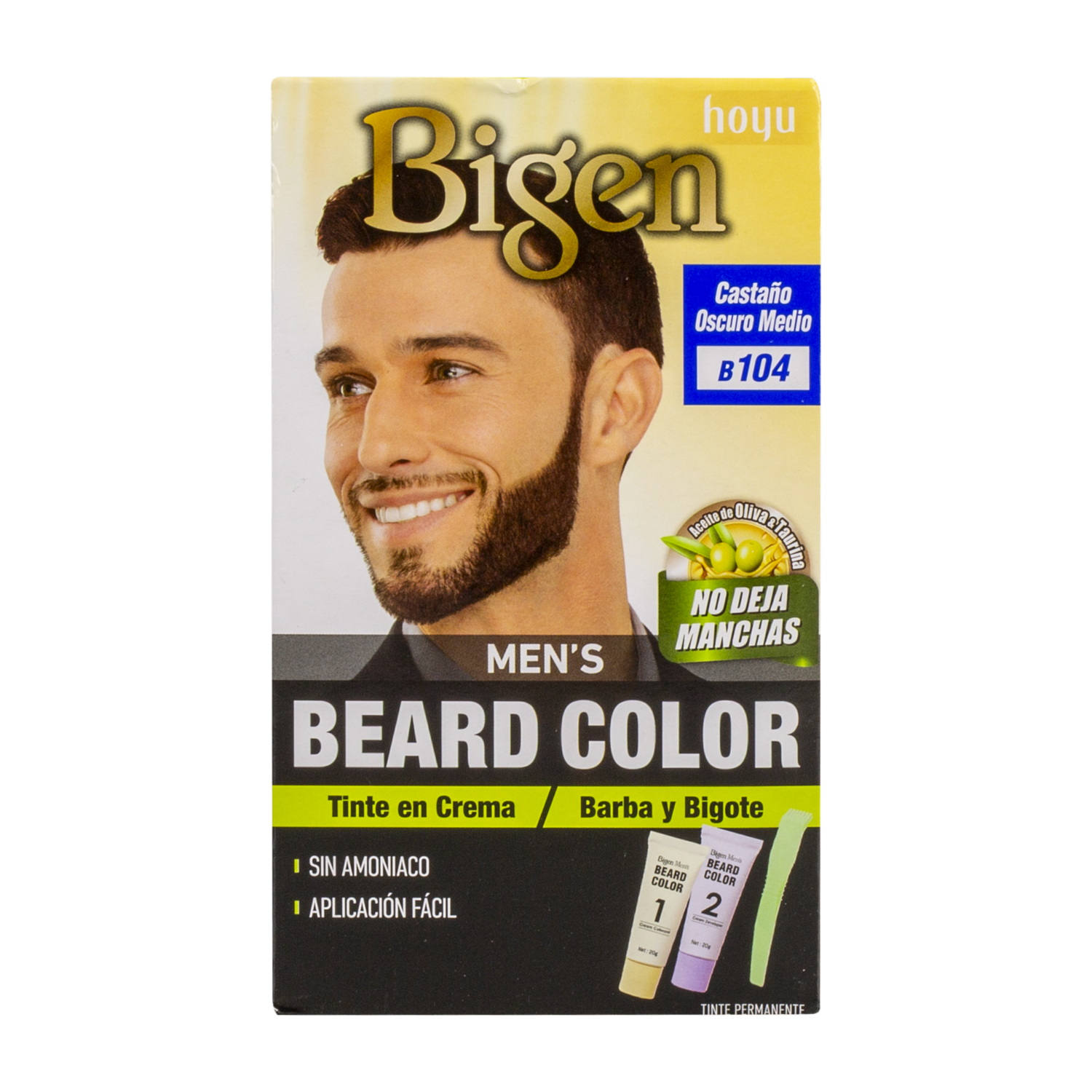 Tinte Para Barba Y Bigote Sin Amoníaco N° B.104 Castaño Oscuro Medio BIGEN MEN’S 1 Kit