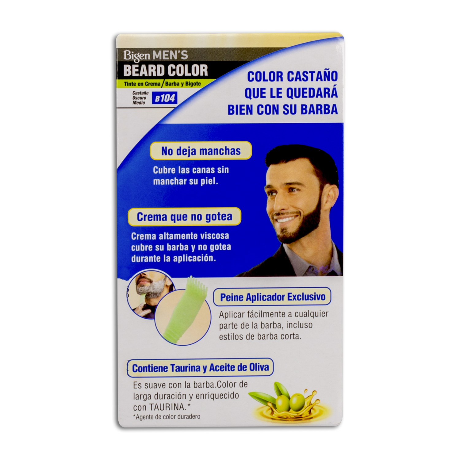 Tinte Para Barba Y Bigote Sin Amoníaco N° B.104 Castaño Oscuro Medio BIGEN MEN’S 1 Kit
