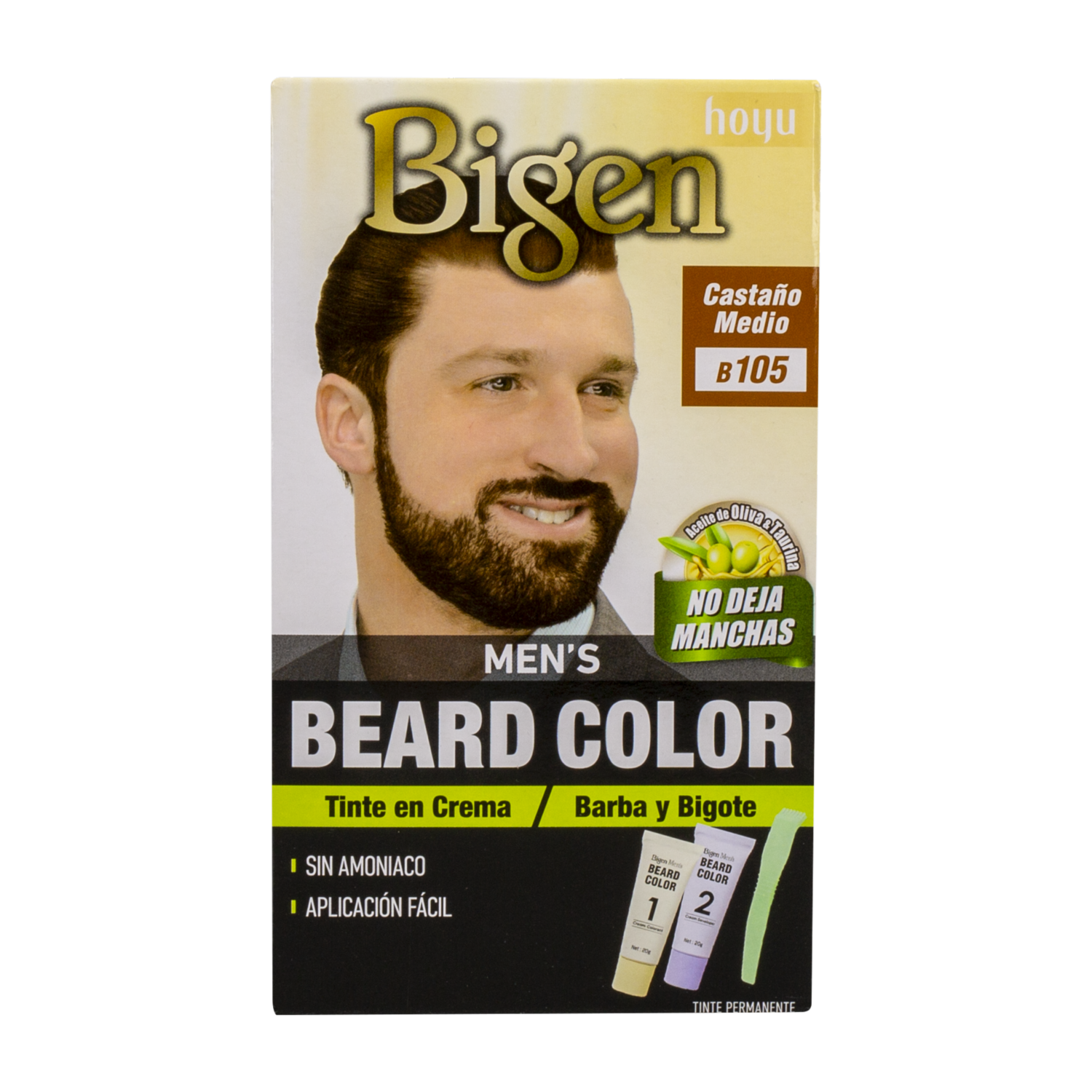 Tinte Para Barba Y Bigote Sin Amoníaco N° B.105 Castaño Medio BIGEN MEN’S 1 Kit