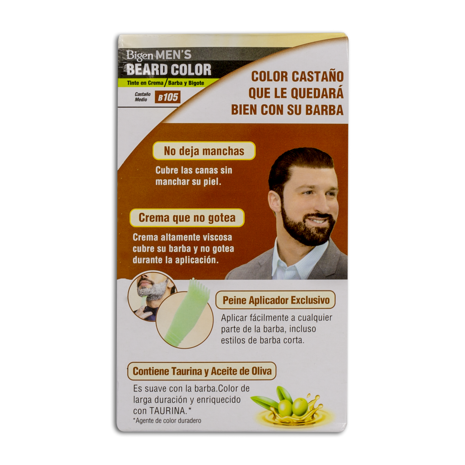 Tinte Para Barba Y Bigote Sin Amoníaco N° B.105 Castaño Medio BIGEN MEN’S 1 Kit
