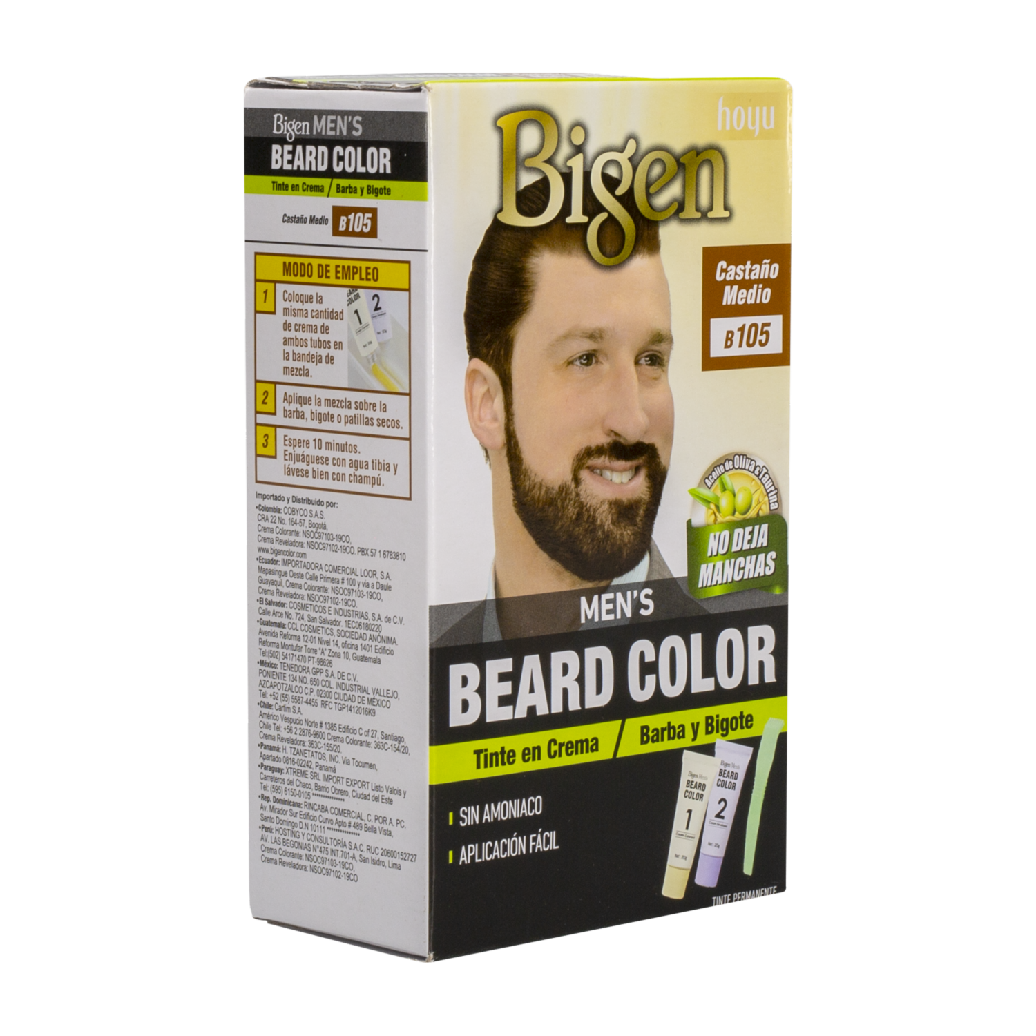 Tinte Para Barba Y Bigote Sin Amoníaco N° B.105 Castaño Medio BIGEN MEN’S 1 Kit