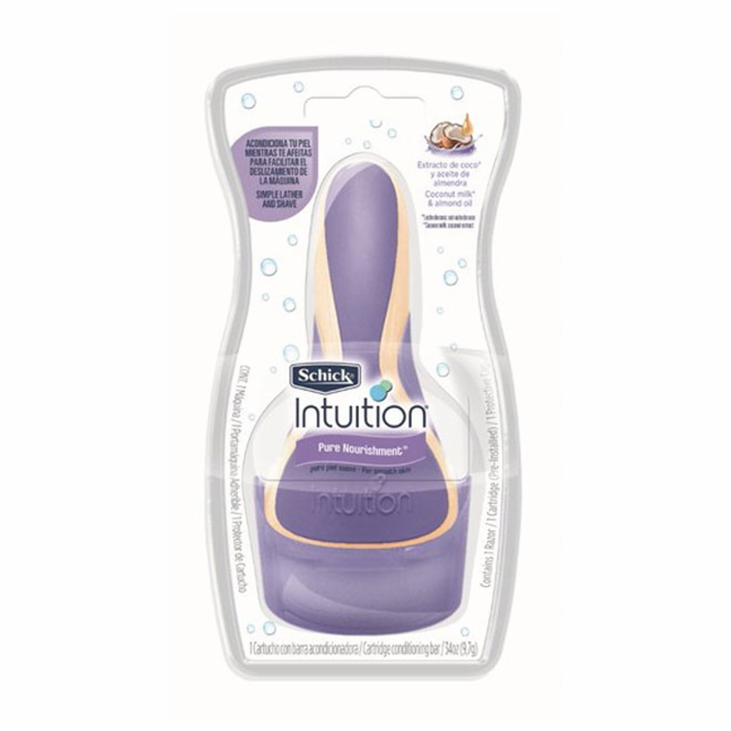 Afeitadora Para Mujer Intuition Pure Nourishment SCHICK Unidad + 1Rep