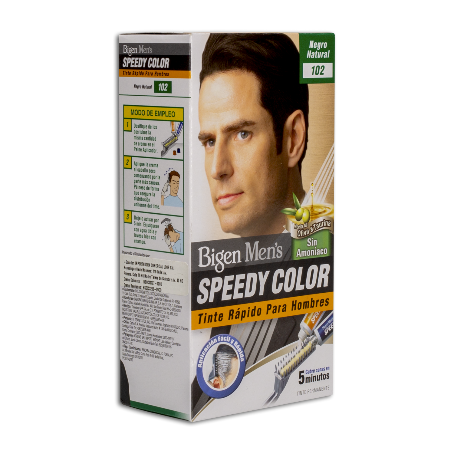 Tinte De Cabello En Crema Sin Amoníaco N° 102 Negro Natural BIGEN MEN’S 1 Kit + Peine