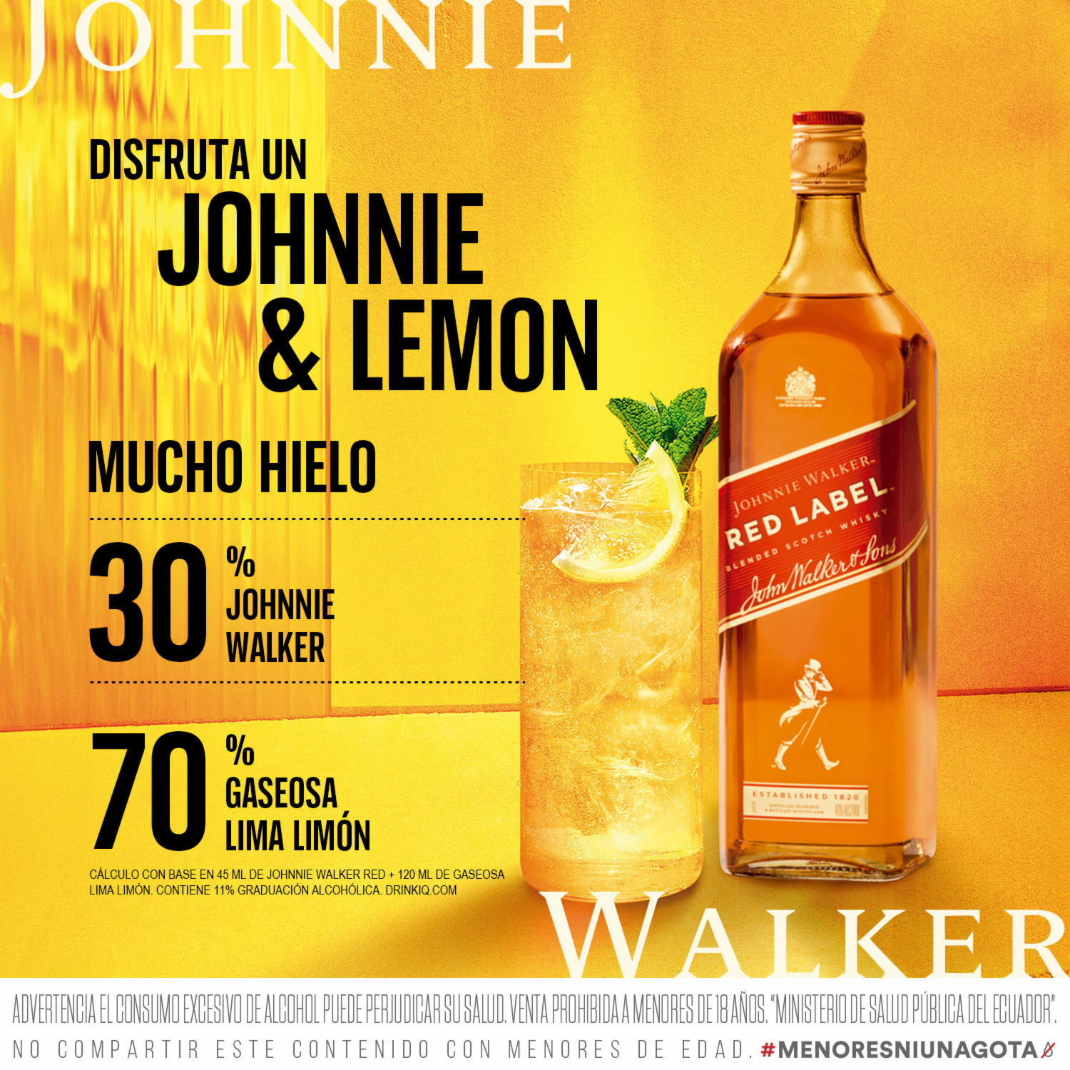 Whisky Rojo Botella JOHNNIE WALKER 1000 Ml