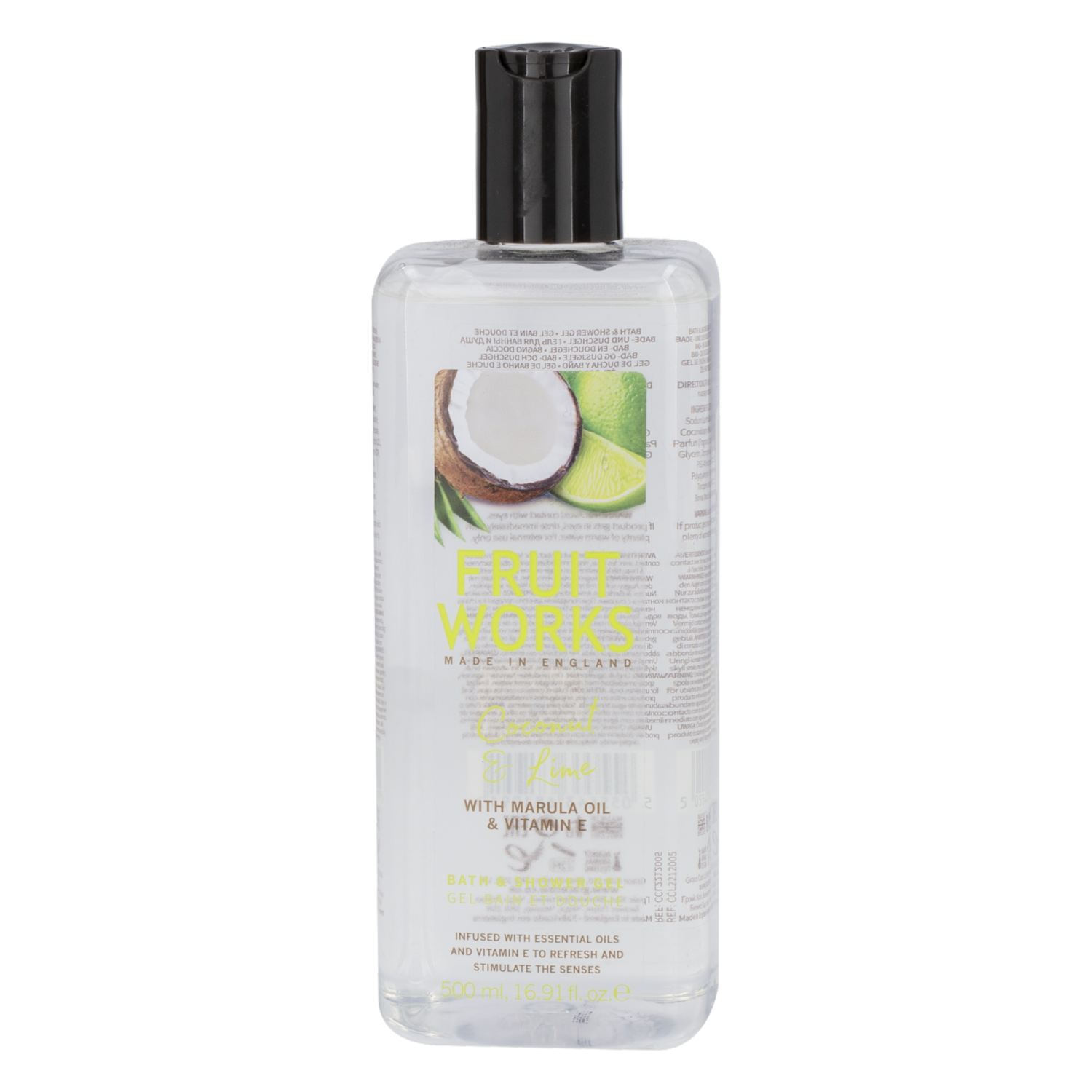 Jabón Líquido Corporal De Coco Y Lima FRUIT WORKS De 500Ml